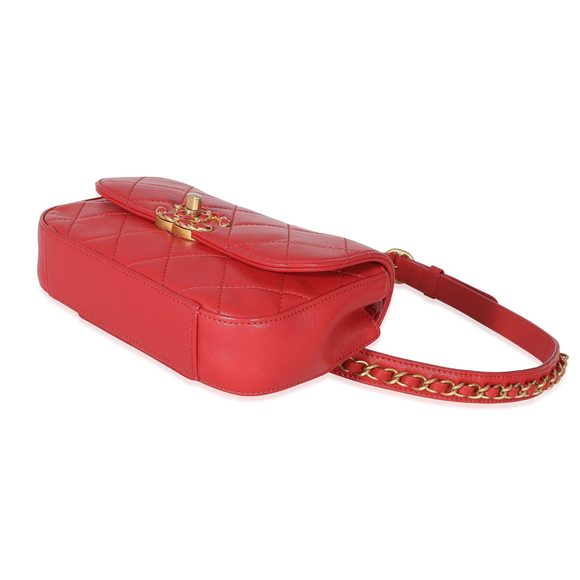 Chanel Quilted Lambskin Red Infinity Waist Belt Bag - Picture 6 of 6